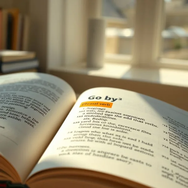 Image showing examples of the phrasal verb 'Go by' in context
