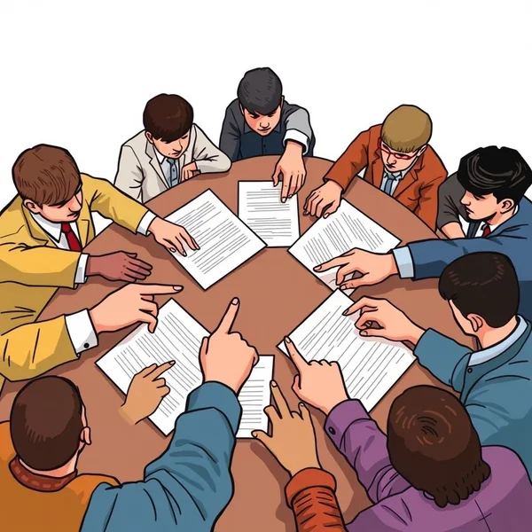 A team collaborating to Hammer out a new plan