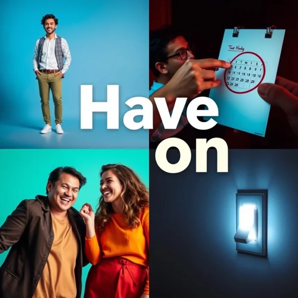 Image showing different uses of the phrasal verb "Have on"