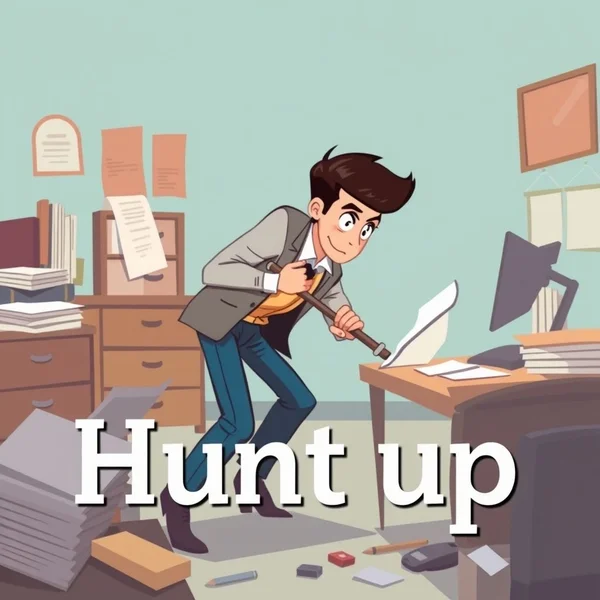 Using the phrasal verb Hunt up to find things