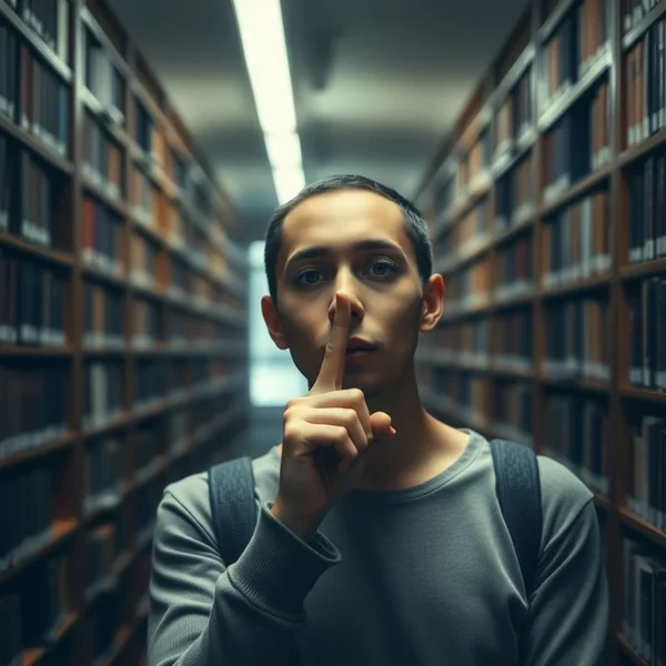 Image of a person whispering, illustrating the concept of "Hush up"