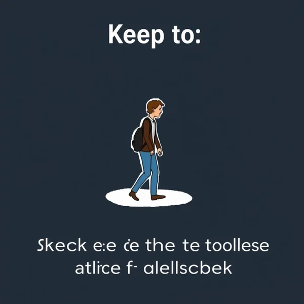 Imagen que muestra a alguien intentando keep to un camino o un horario, ilustrando el verbo frasal 'Keep to'