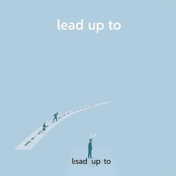 Illustration showing events leading up to a main event, demonstrating the phrasal verb 'lead up to'