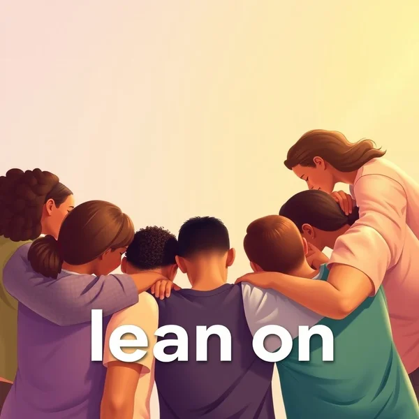 Imagen de personas apoyándose unas a otras, ilustrando el concepto de "lean on"