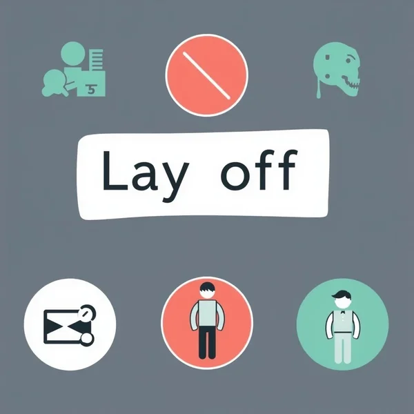Image showing a visual representation of the phrasal verb 'Lay off'