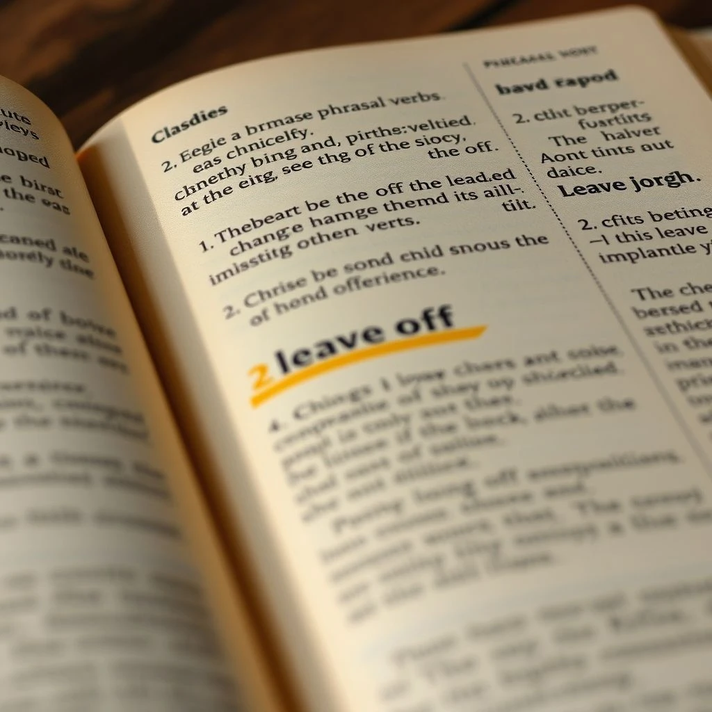 Mastering the Phrasal Verb 'Leave Off' in English