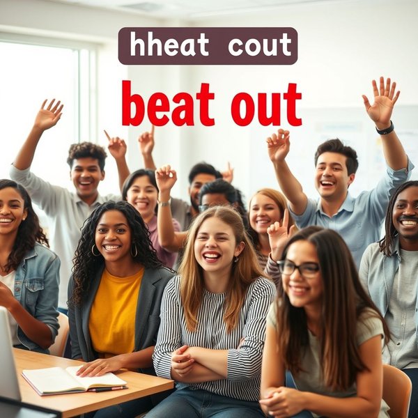Bir yarışta rakibini yenen birini gösteren resim, beat out anlamını simgeliyor