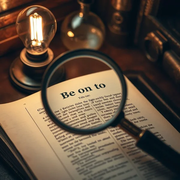 Understanding the phrasal verb Be on to