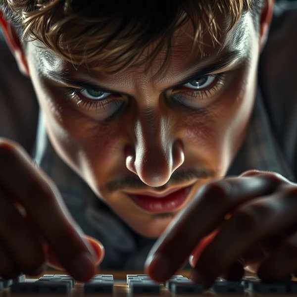 Image showing someone focusing intently, illustrating the concept of 'bear down'