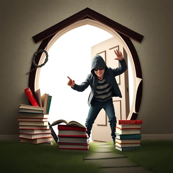 Una rappresentazione visiva del phrasal verb "Break into"