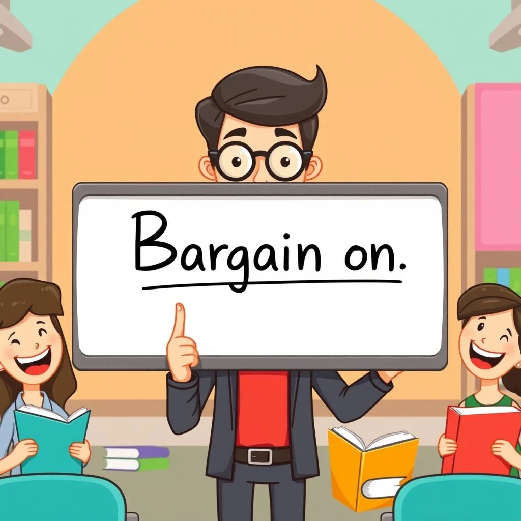 Comprendre Bargain on: Guide d'utilisation du verbe à particules