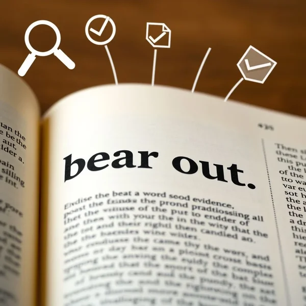 Image illustrating evidence supporting a claim, relevant to the phrasal verb 'bear out'