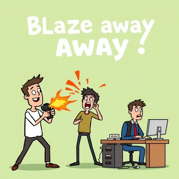 Verstehen des Phrasalverbs Blaze away
