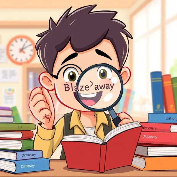 理解短语动词 Blaze away