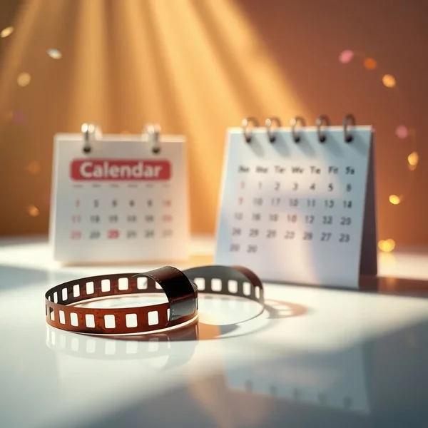 Gambar yang menggambarkan konsep "be over" seperti gulungan film yang sudah selesai atau halaman kalender yang telah dibalik menandai sesuatu telah berakhir.