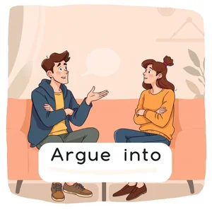 فهم الفعل العباري Argue into: معناه، هيكله، ومرادفاته