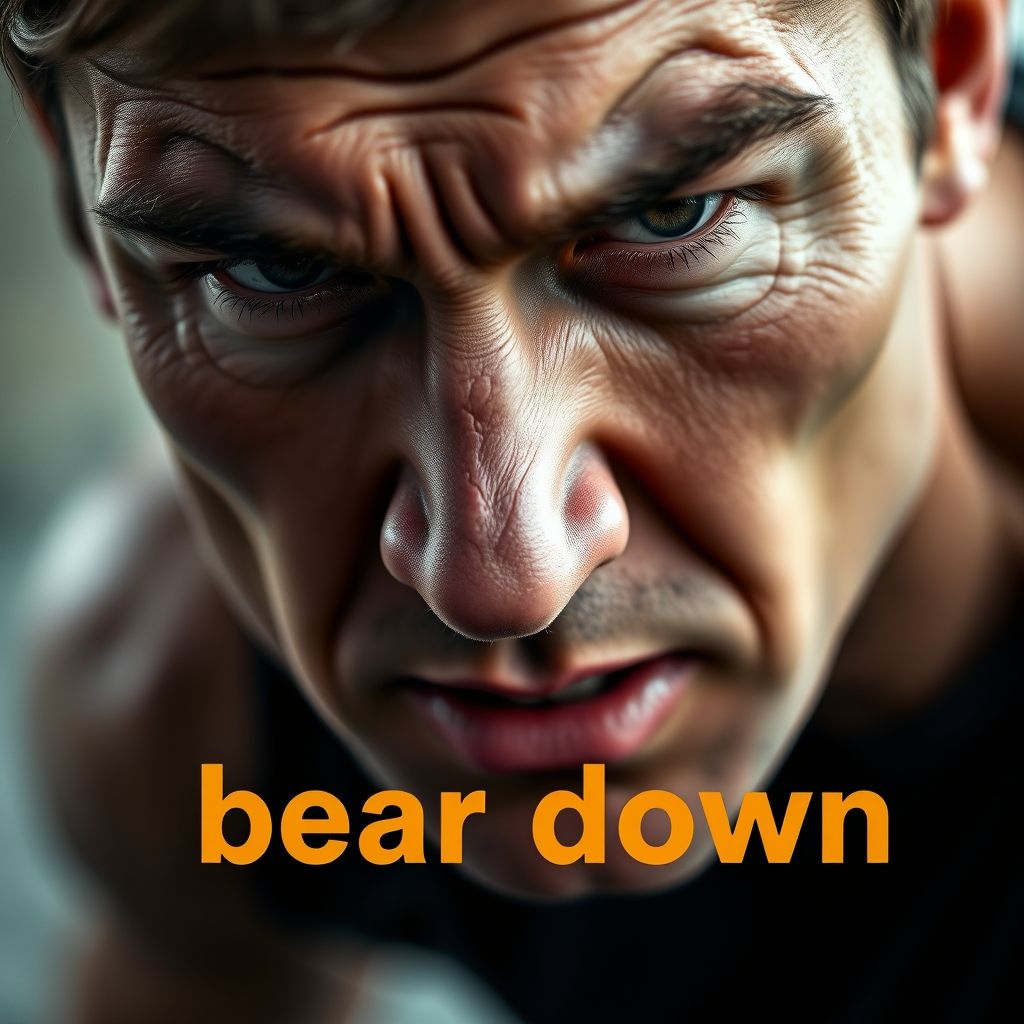 فهم الفعل المركب Bear down: المعنى والاستخدام والتركيب والمرادفات