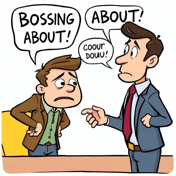 Understanding the phrasal verb "boss about"
