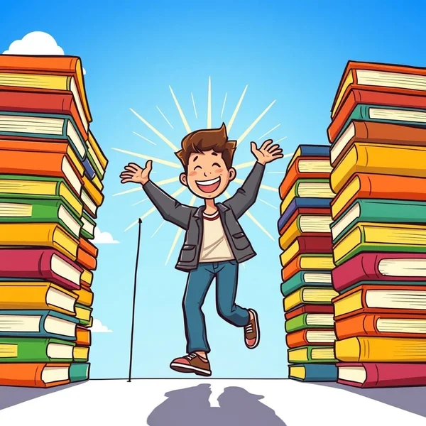 图片显示有人轻松完成任务，文字为 "Breeze Through Your Studies"