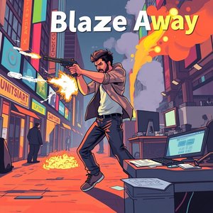 熟語 Blaze away の意味、文構造、類義語、練習問題：徹底解説