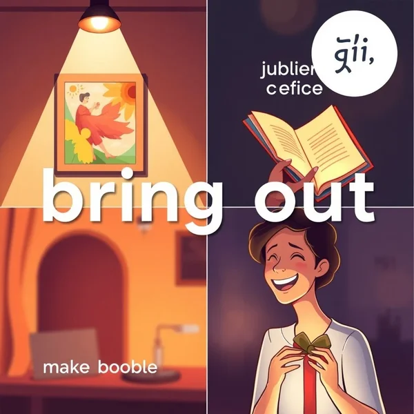 Image showing different contexts of using the phrasal verb 'bring out'