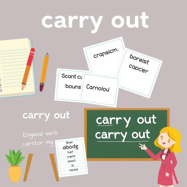 Image explaining the phrasal verb Carry out