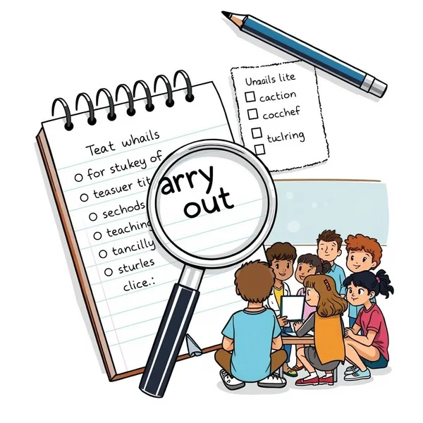 Image explaining the phrasal verb Carry out