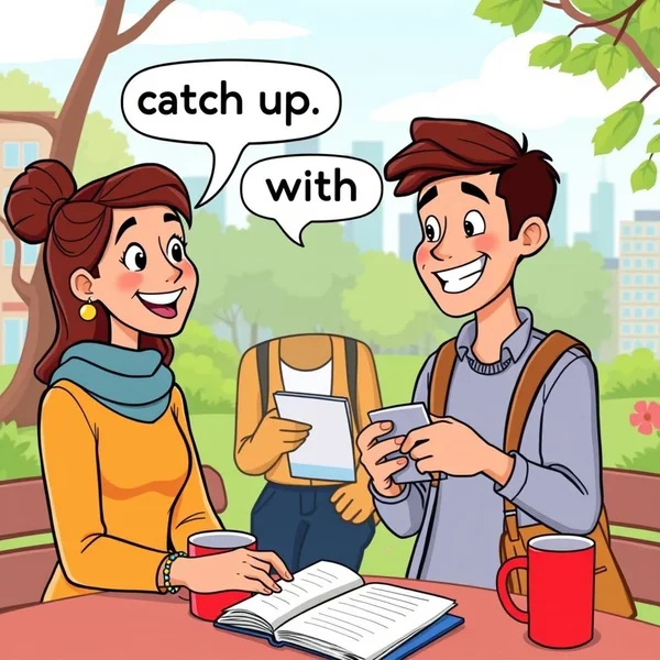 Using the phrasal verb Catch up with in English conversation