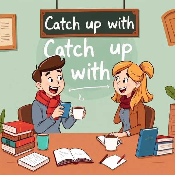 Using the phrasal verb Catch up with in English conversation