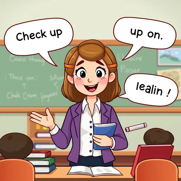 Image illustrating the concept of using the phrasal verb Check up on someone or something