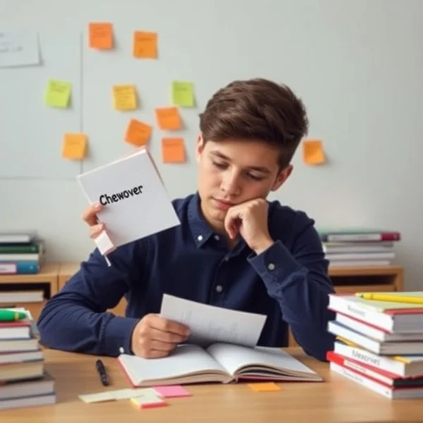 Person thinking to illustrate the phrasal verb chew over