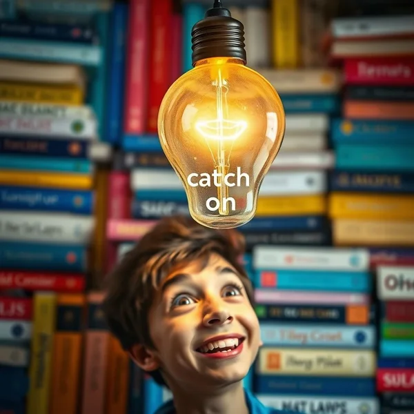 Image showing a lightbulb turning on to represent understanding the phrasal verb catch on