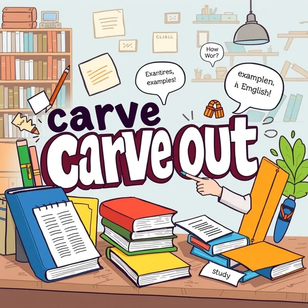 Image highlighting the phrasal verb carve out in a learning context