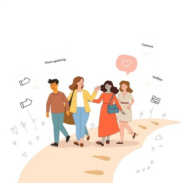 Image showing people walking together with text overlay: Understanding the Phrasal Verb 'Come Along'