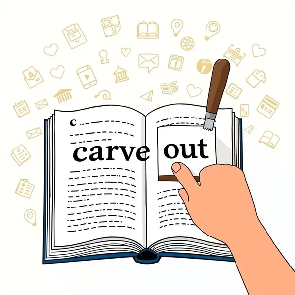 Bild, das das Phrasal Verb carve out im Lernkontext hervorhebt