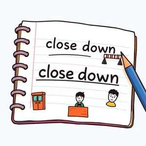 فهم الفعل المركب Close down ودليل معانيه واستخدامه بسهولة