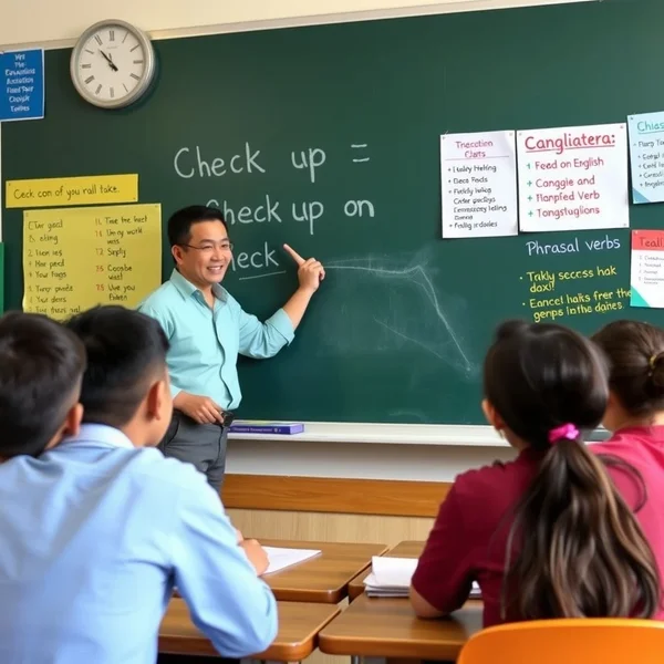 Image illustrating the concept of using the phrasal verb Check up on someone or something