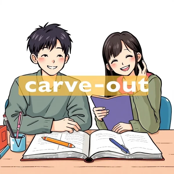 Image highlighting the phrasal verb carve out in a learning context