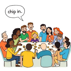 Chip in完全理解！句動詞の意味・使い方・例文と英語表現をマスター