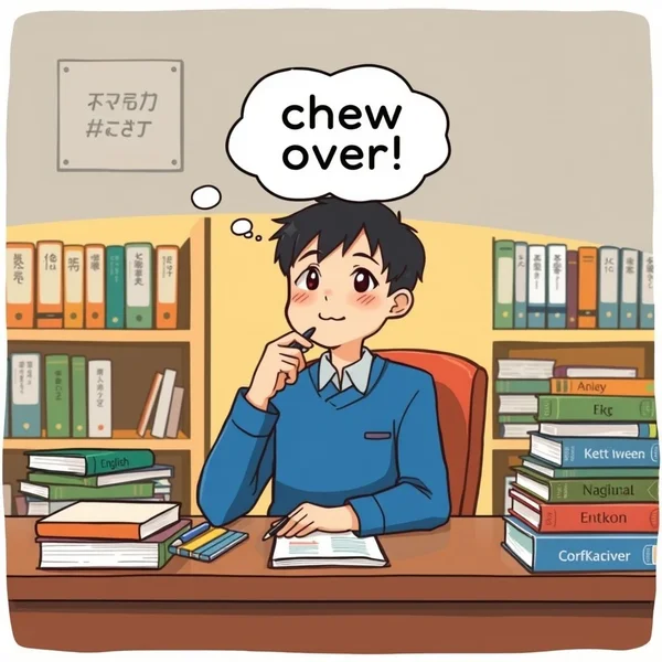 Person thinking to illustrate the phrasal verb chew over