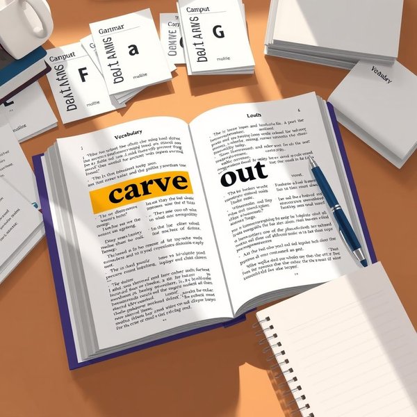 Image highlighting the phrasal verb carve out in a learning context