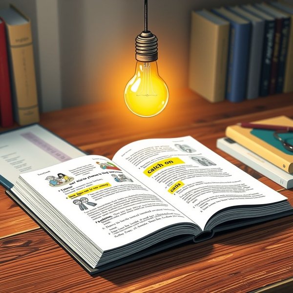 Image showing a lightbulb turning on to represent understanding the phrasal verb catch on