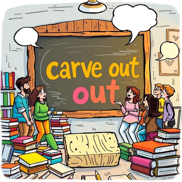 Image highlighting the phrasal verb carve out in a learning context