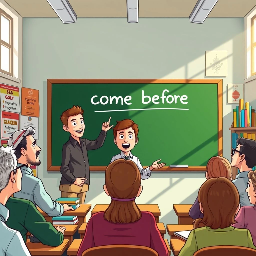 Come before Понимание английского фразового глагола: что значит come before