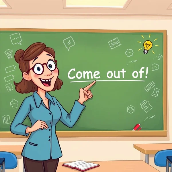 Image illustrating the concept of "Come out of"