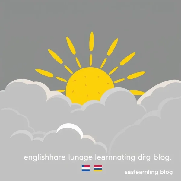 Een zon die achter de wolken vandaan komt, als illustratie van de werkwoordelijke uitdrukking Come out
