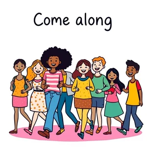 تعلم Come along: فهم الفعل المركب والمعاني والاستخدام والأمثلة