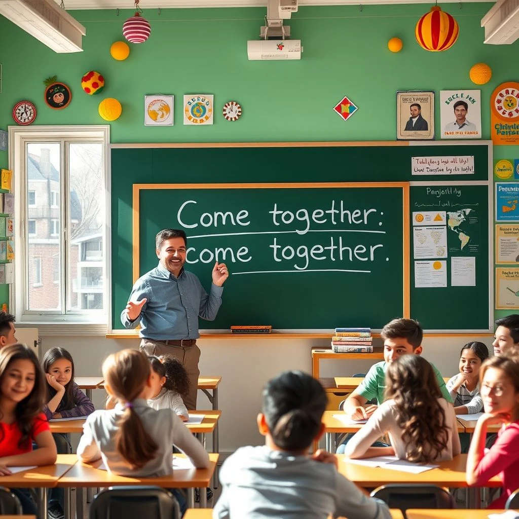فهم الفعل المركب Come together المعنى والاستخدام وأمثلة عملية