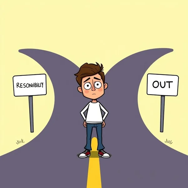 Image showing someone hesitating, with the text "Don't Cop Out!"