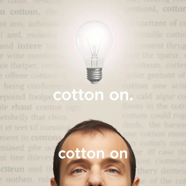 Изображение с лампочкой над головой, иллюстрирующее момент понимания или "cotton on"